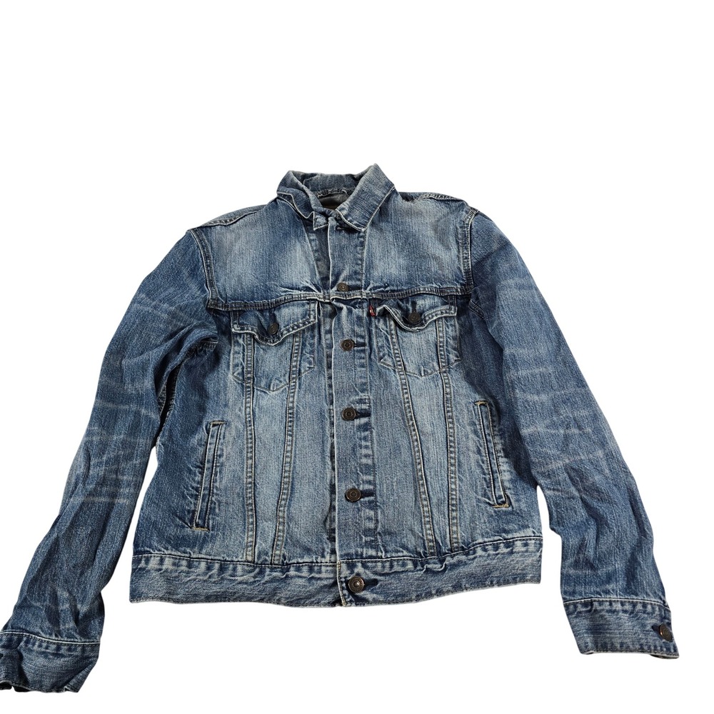 Levis 70589 Denim Trucker Jacket Medium Wash Blue Women Size M